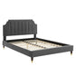 Sienna Performance Velvet Queen Platform Bed, MOD-6713 FredCo