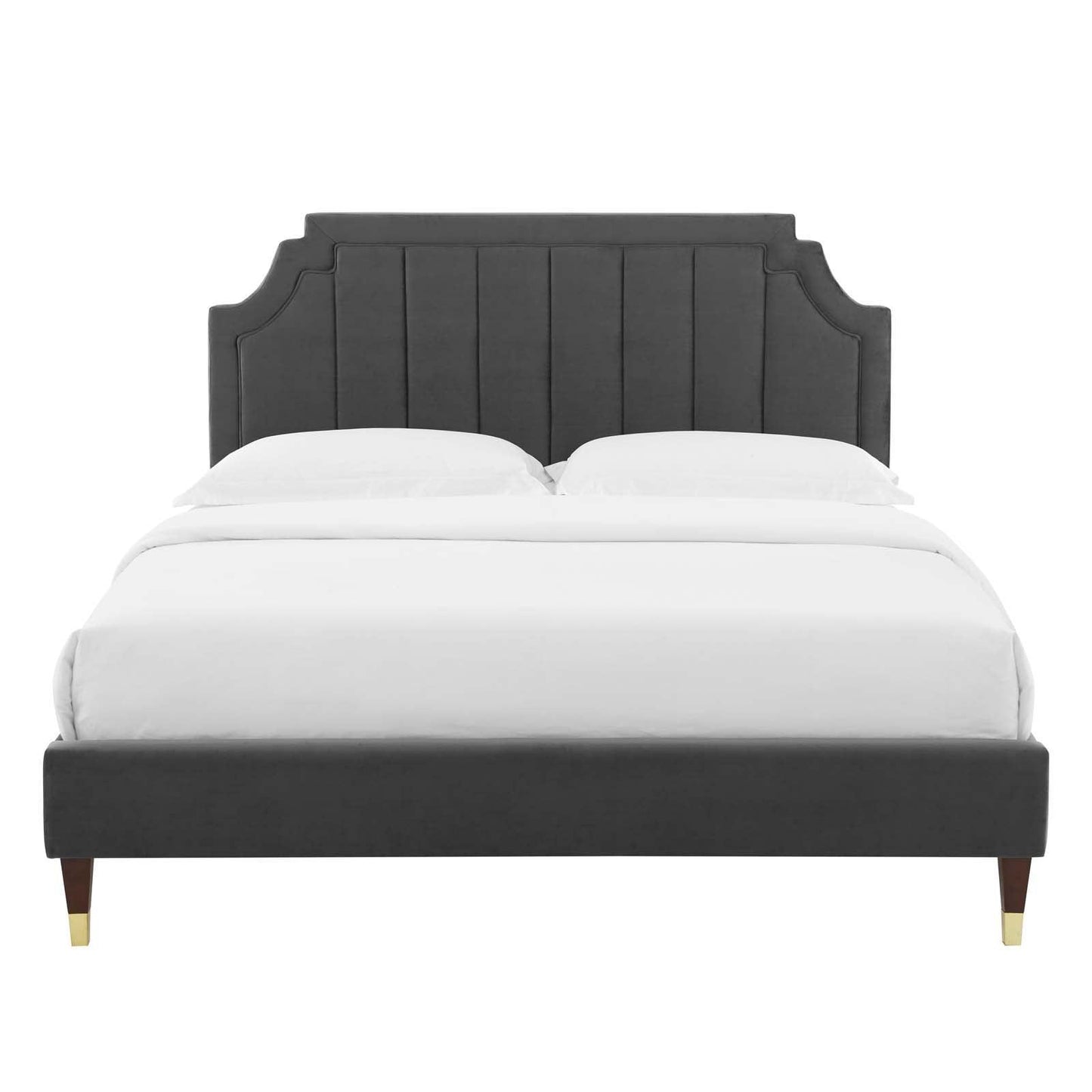 Sienna Performance Velvet Queen Platform Bed, MOD-6713 FredCo