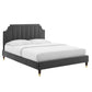 Sienna Performance Velvet Queen Platform Bed, MOD-6713 FredCo