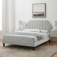 Sienna Performance Velvet Queen Platform Bed, MOD-6714 FredCo