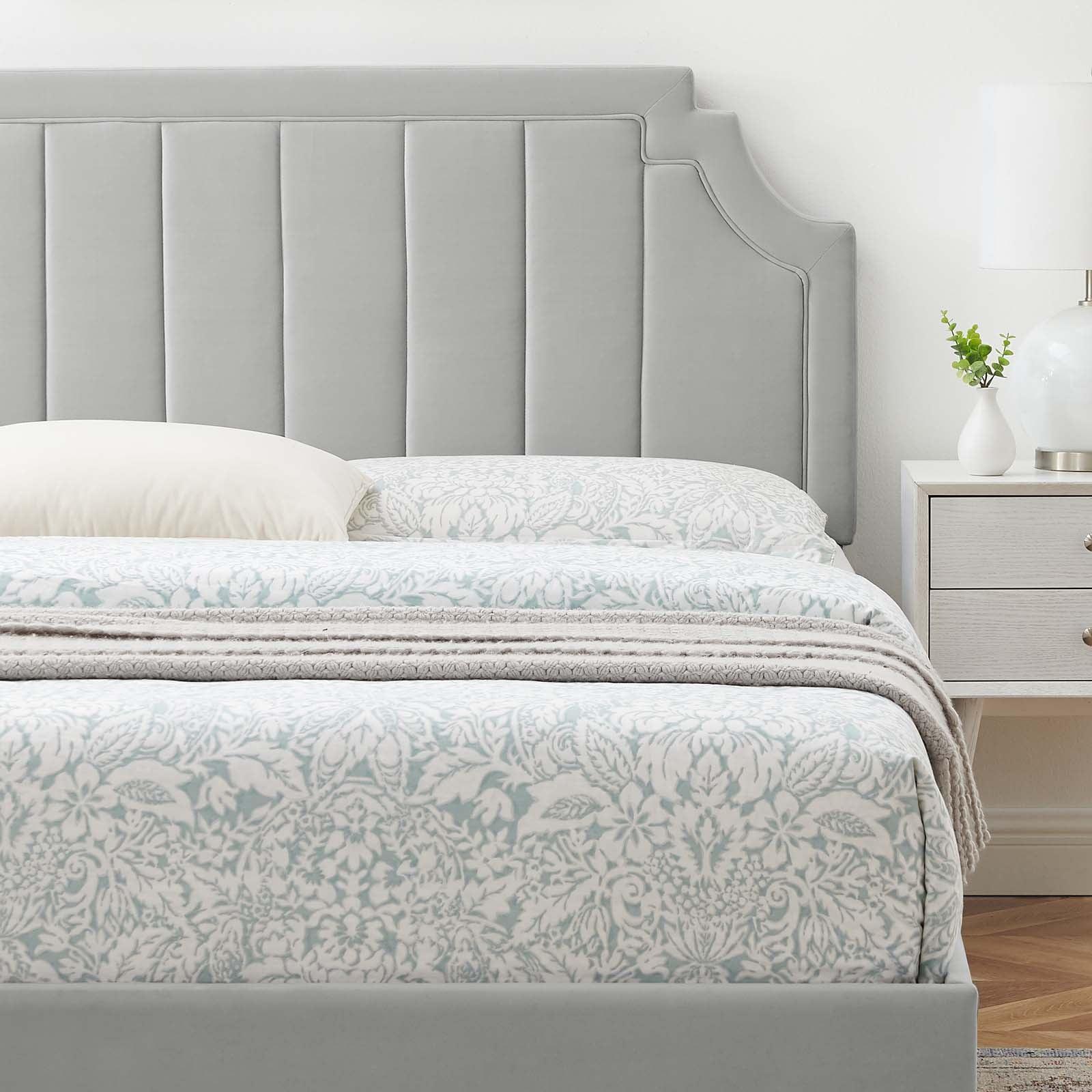 Sienna Performance Velvet Queen Platform Bed, MOD-6714 FredCo