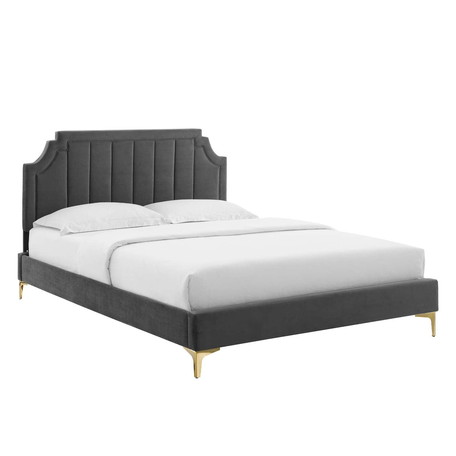 Sienna Performance Velvet Twin Platform Bed, MOD-6906 FredCo