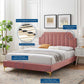 Sienna Performance Velvet Twin Platform Bed, MOD-6906 FredCo