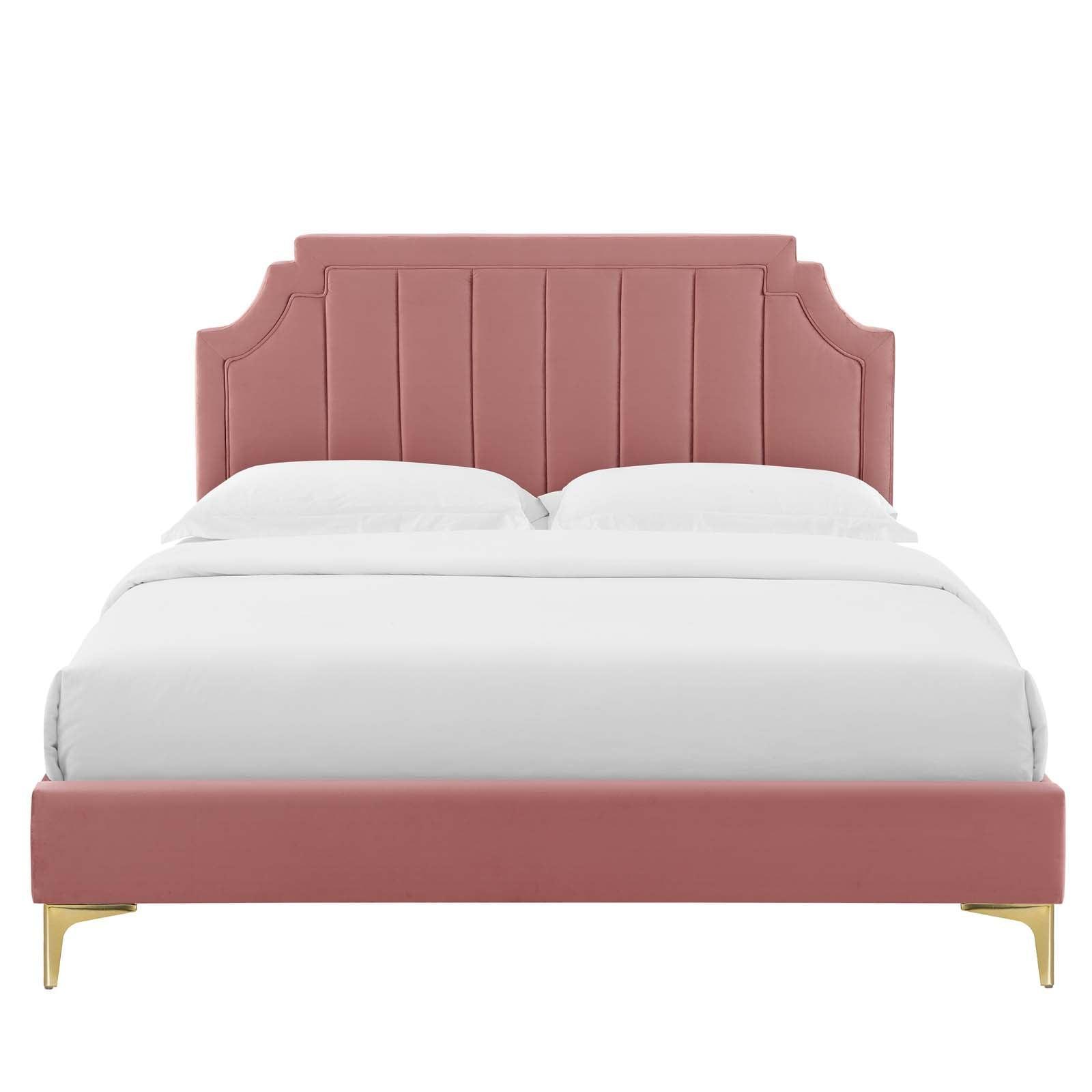 Sienna Performance Velvet Twin Platform Bed, MOD-6906 FredCo