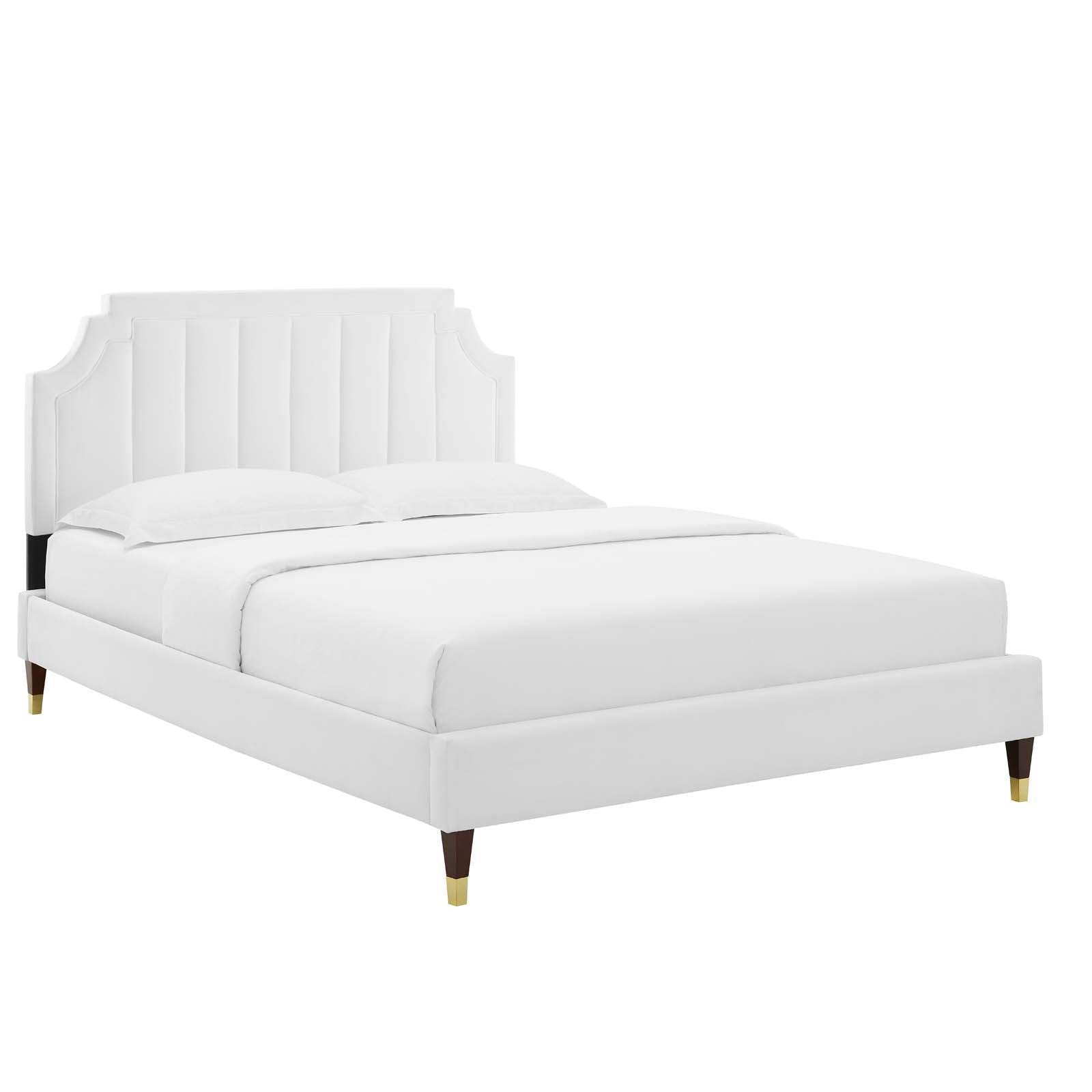 Sienna Performance Velvet Twin Platform Bed, MOD-6907 FredCo