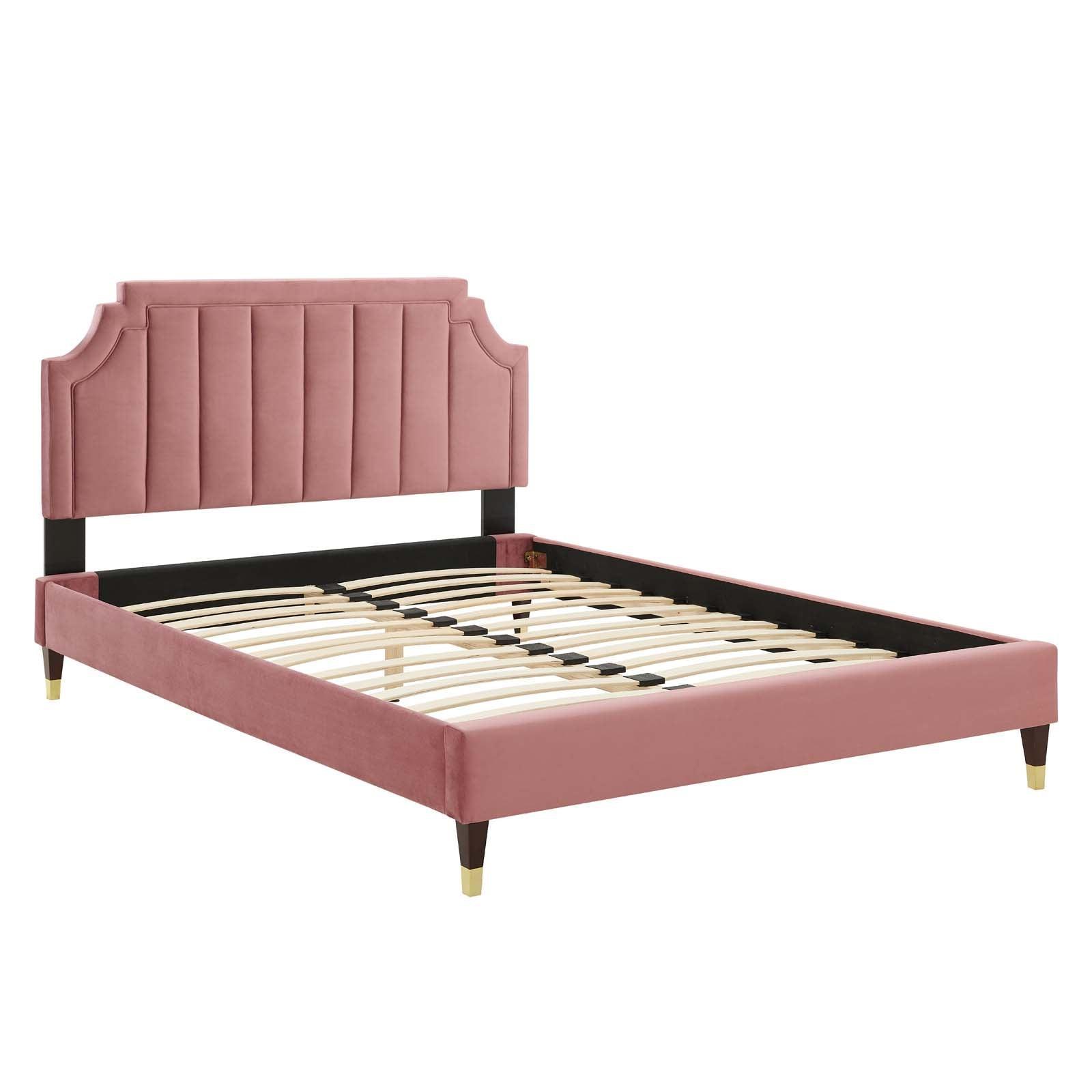 Sienna Performance Velvet Twin Platform Bed, MOD-6907 FredCo