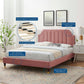 Sienna Performance Velvet Twin Platform Bed, MOD-6907 FredCo