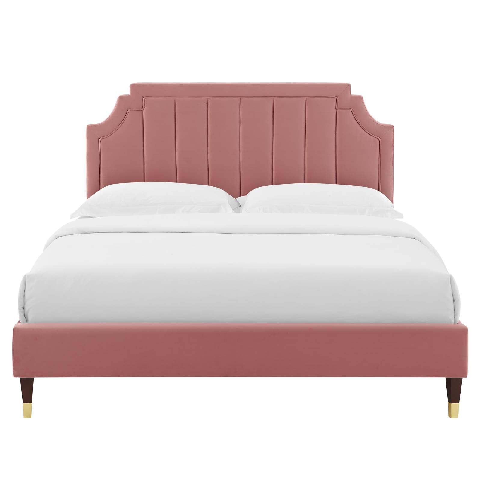 Sienna Performance Velvet Twin Platform Bed, MOD-6907 FredCo