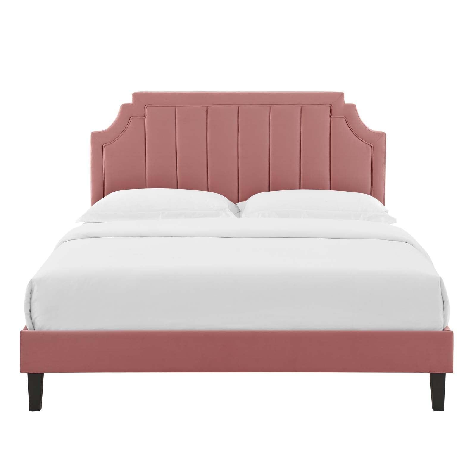 Sienna Performance Velvet Twin Platform Bed, MOD-6908 FredCo