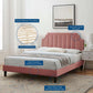 Sienna Performance Velvet Twin Platform Bed, MOD-6908 FredCo