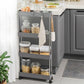 Slim Rolling Storage Cart Gray 4-tier FredCo