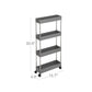 Slim Rolling Storage Cart Gray 4-tier FredCo