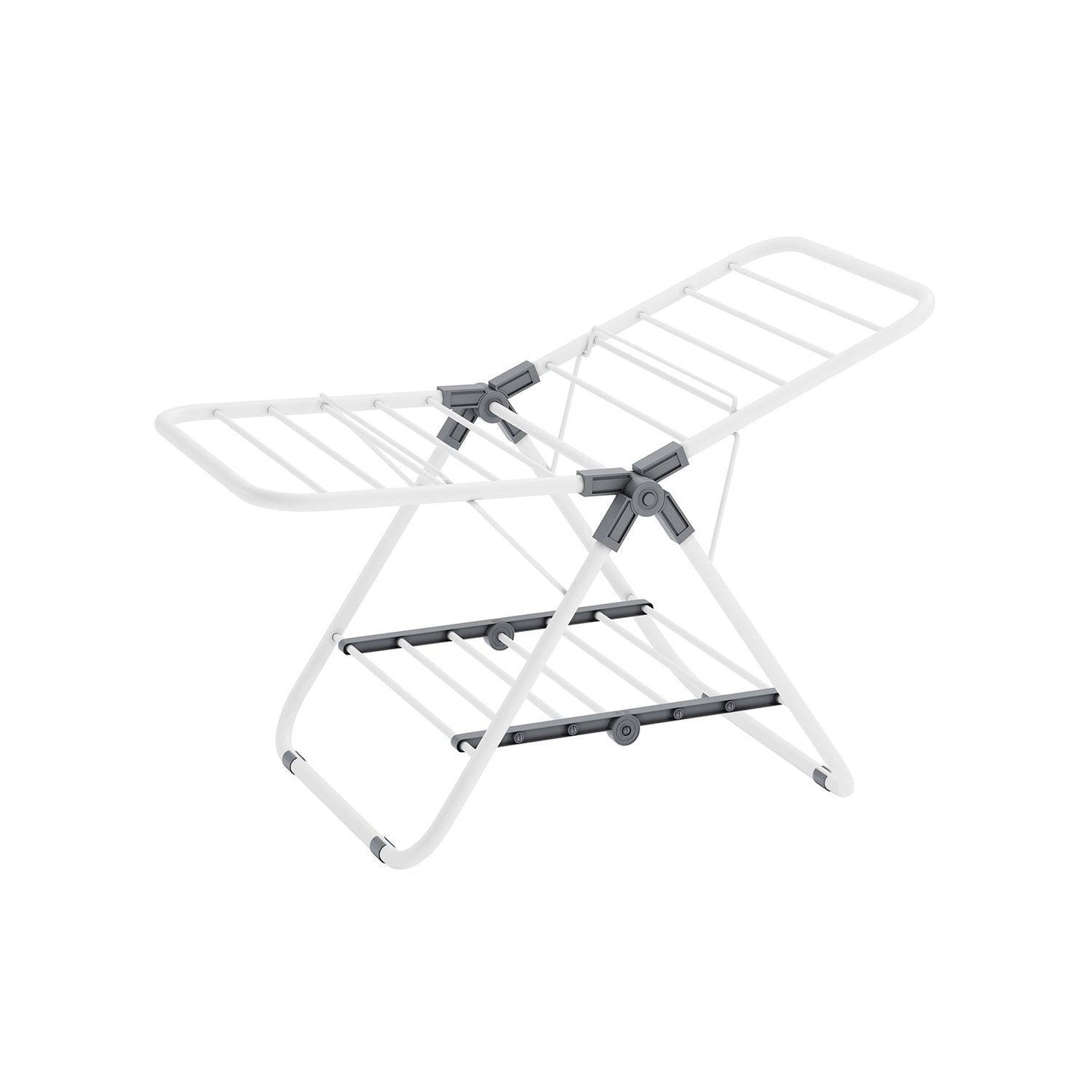Small Foldable 2-Level Clothes Drying Rack Cloud White