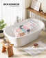 Small Foldable 2-Level Clothes Drying Rack Cloud White FredCo