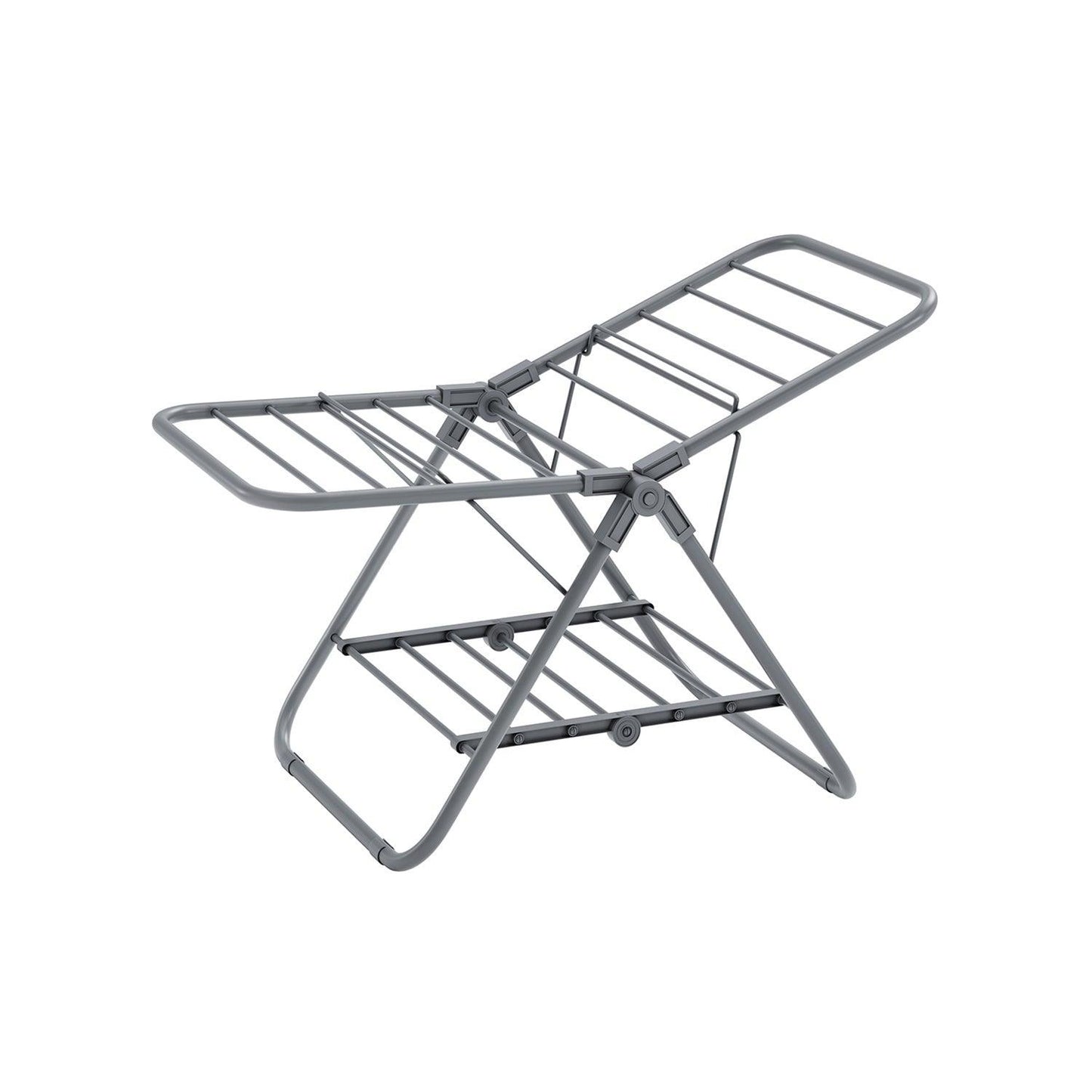 Small Foldable 2-Level Clothes Drying Rack Dove Gray FredCo