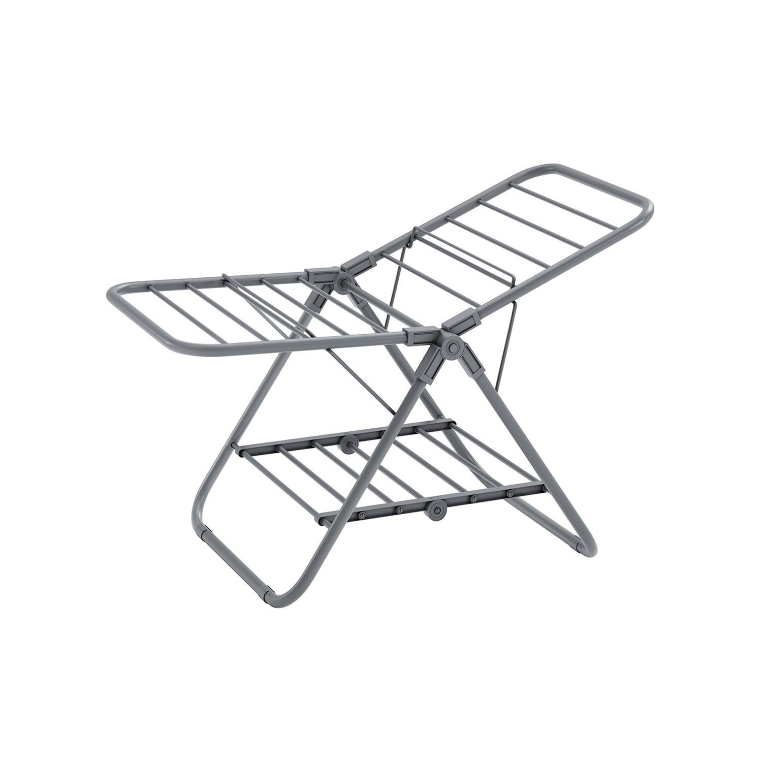 Small Foldable 2-Level Clothes Drying Rack Dove Gray FredCo