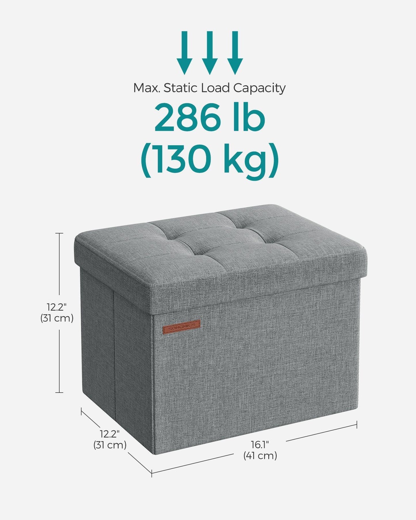 Small Folding Storage Ottoman FredCo