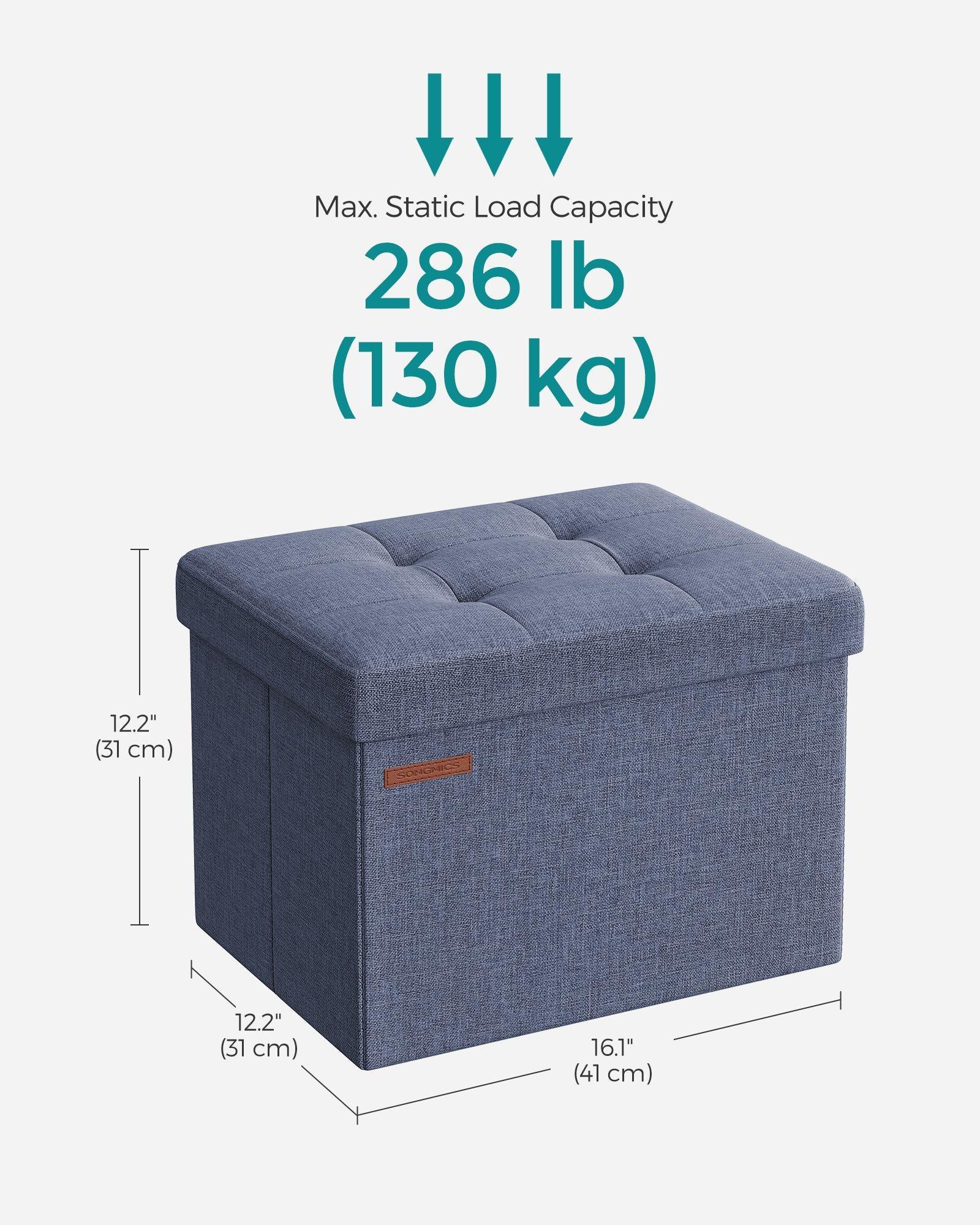 Small Folding Storage Ottoman, Foot Rest Stool, Cu FredCo