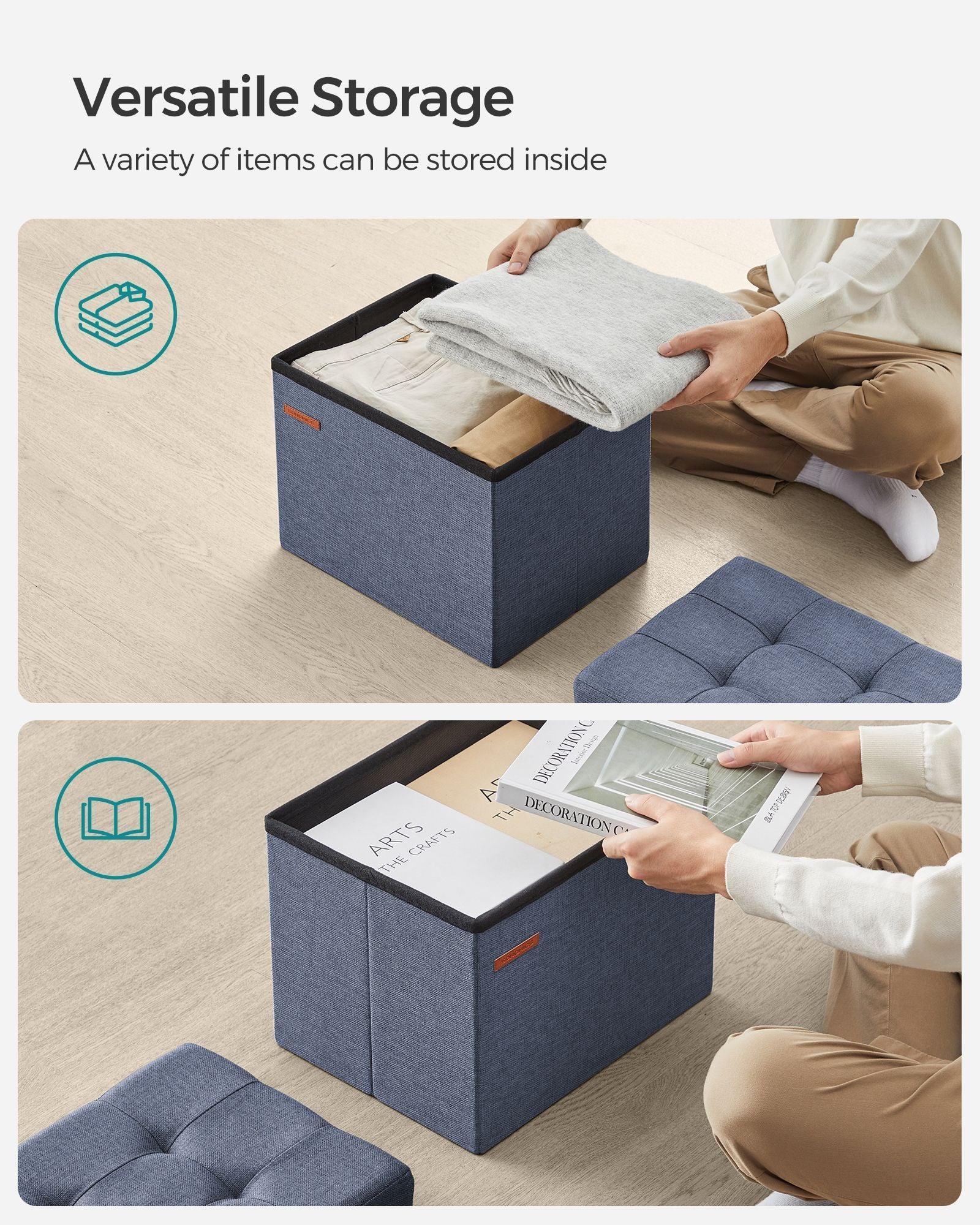 Small Folding Storage Ottoman, Foot Rest Stool, Cu FredCo