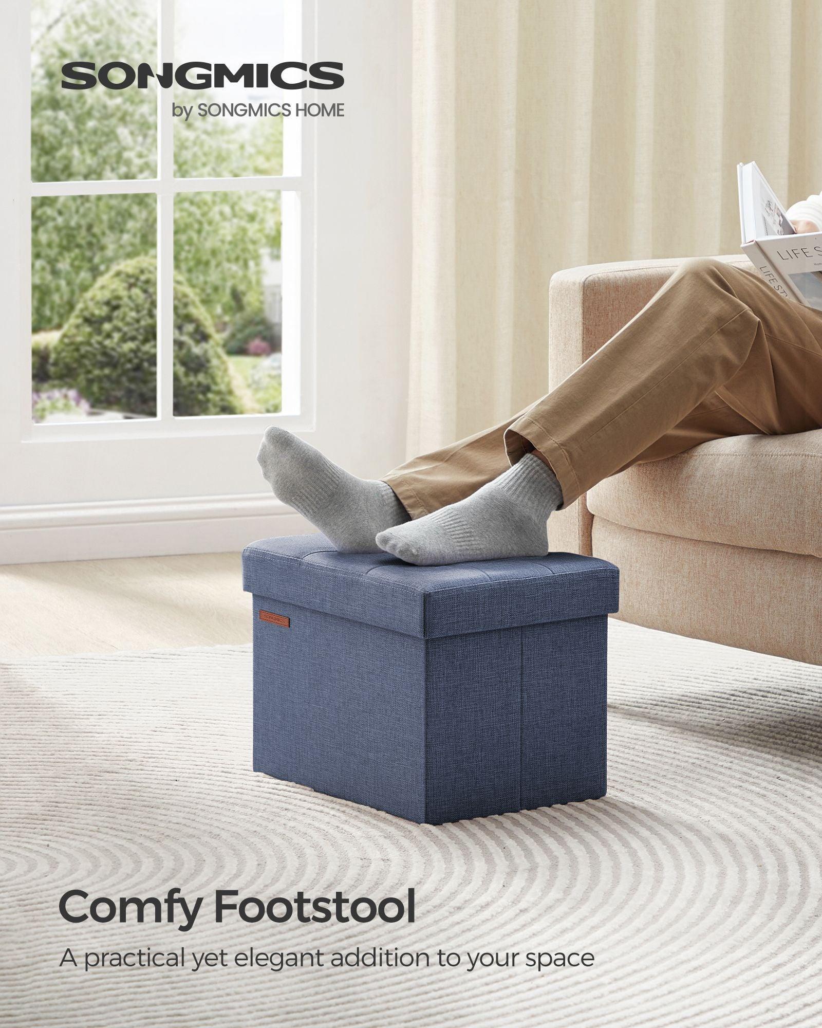 Small Folding Storage Ottoman, Foot Rest Stool, Cu FredCo