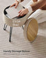 Small Vanity Stool Chair with Storage Camel Brown FredCo