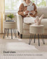 Small Vanity Stool Chair with Storage Camel Brown FredCo
