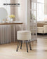 Small Vanity Stool Chair with Storage Cream White FredCo