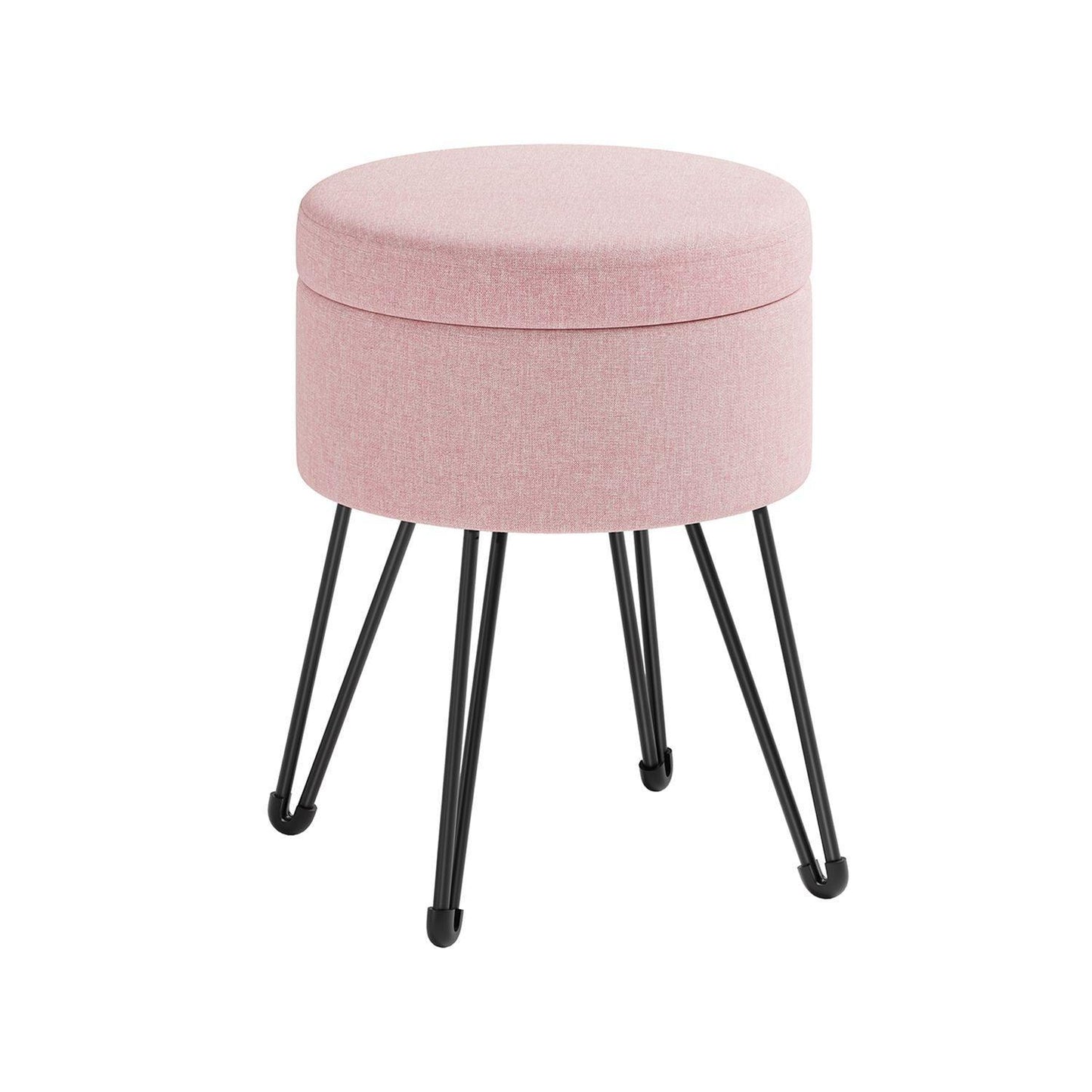 Small Vanity Stool Chair with Storage Jelly Pink FredCo