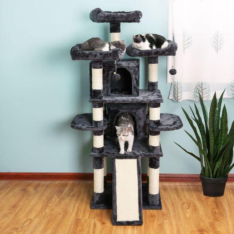 Smoky Gray Cat Tree 67 inch FredCo