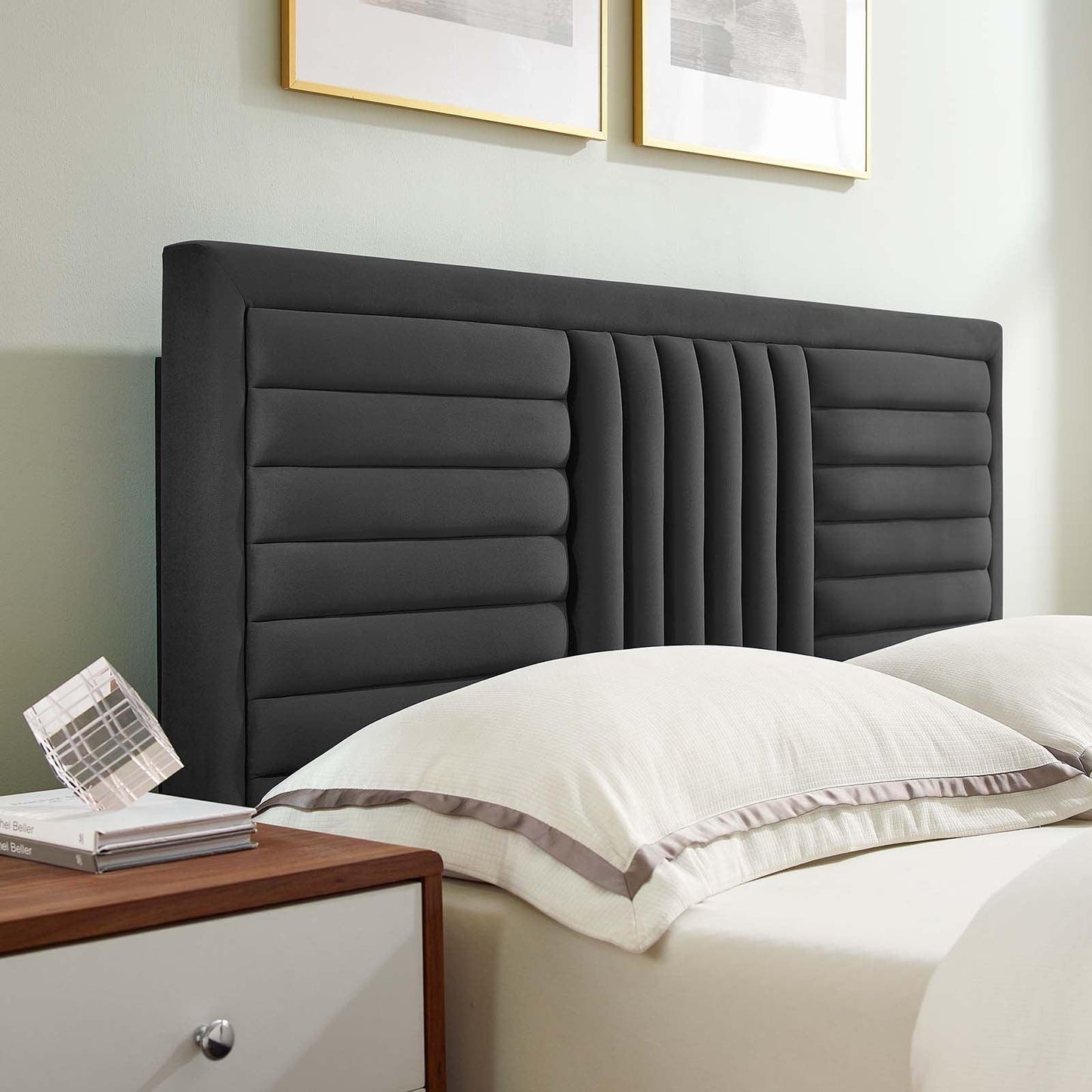 Sofia Channel Tufted Performance Velvet Queen Platform Bed, MOD-6979 FredCo