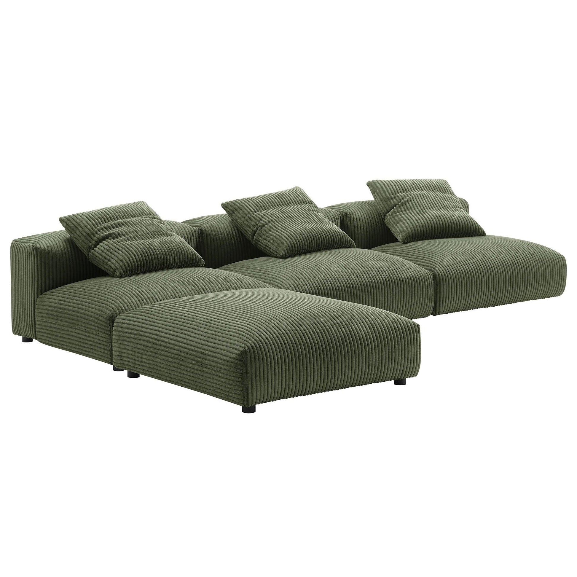 Solace 4-Piece Modular Corduroy Upholstered Sectional Sofa by Modway FredCo