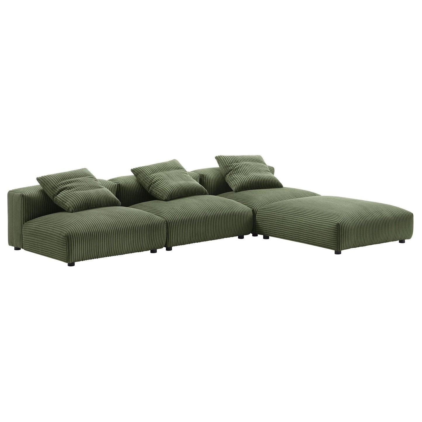 Solace 4-Piece Modular Corduroy Upholstered Sectional Sofa by Modway FredCo
