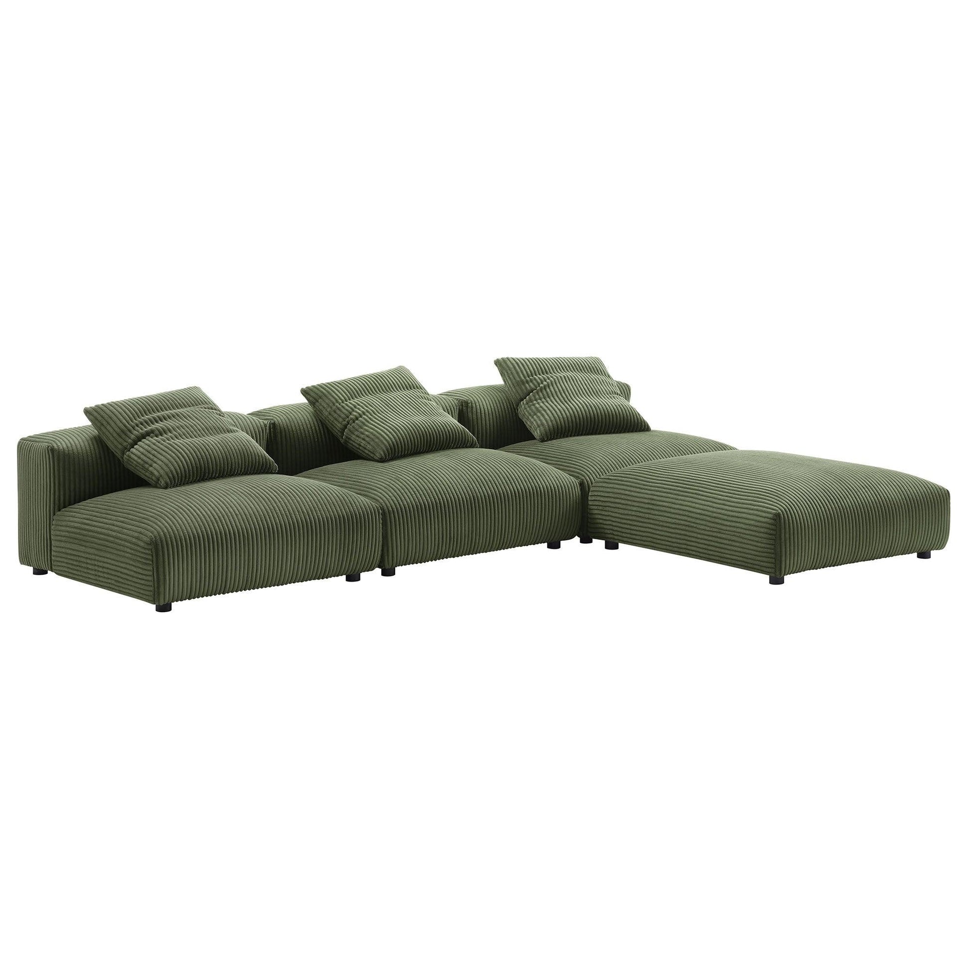 Solace 4-Piece Modular Corduroy Upholstered Sectional Sofa by Modway FredCo