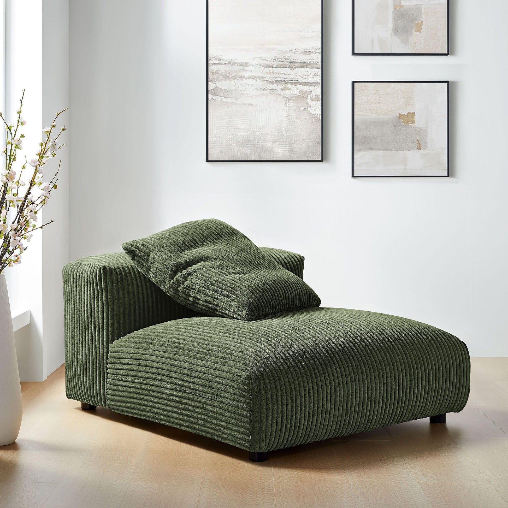 Solace Modular Corduroy Upholstered Armless Chair by Modway FredCo