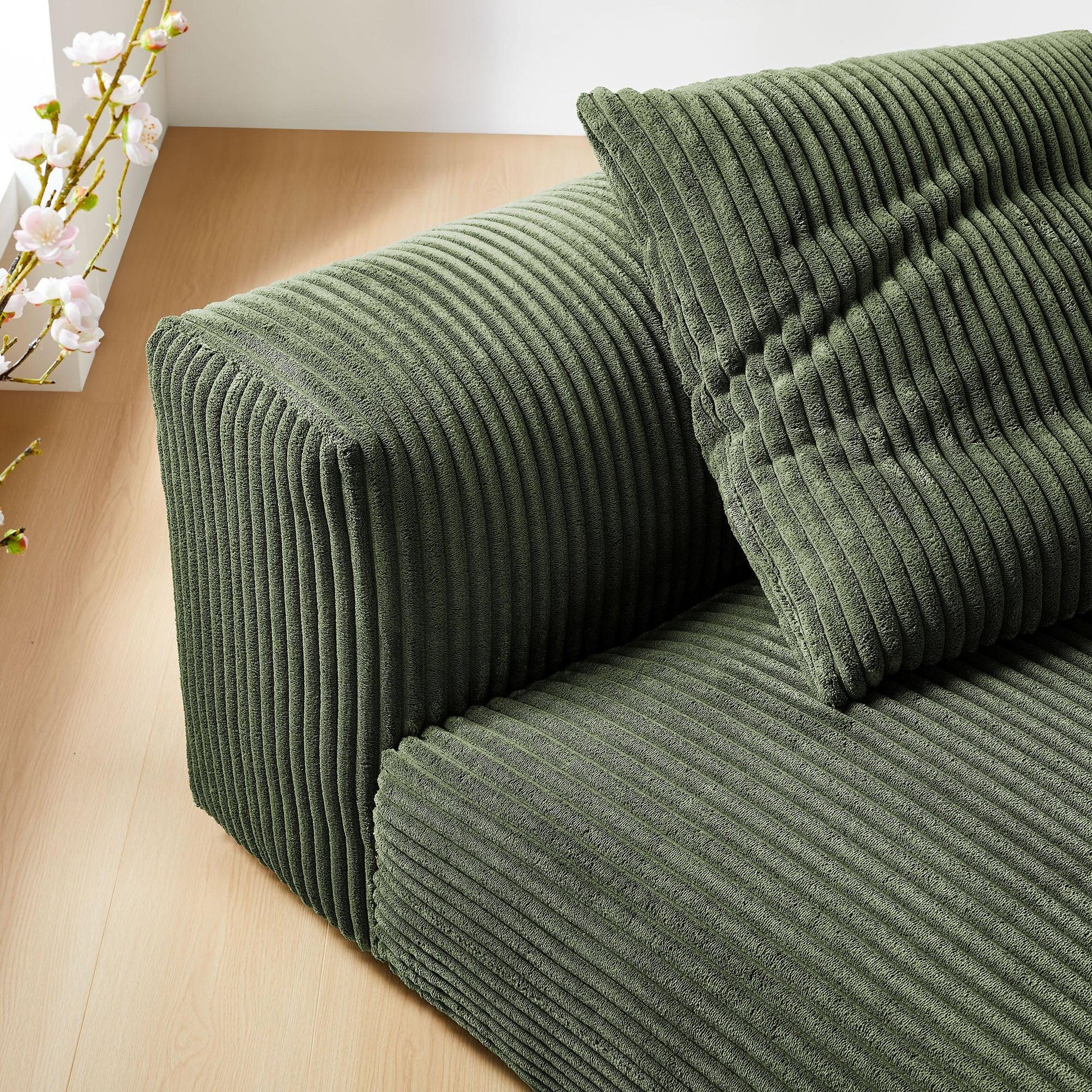 Solace Modular Corduroy Upholstered Armless Chair by Modway FredCo