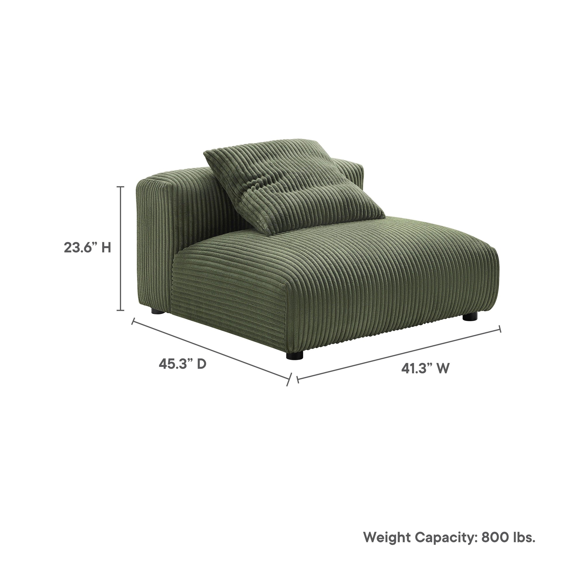 Solace Modular Corduroy Upholstered Armless Chair by Modway FredCo