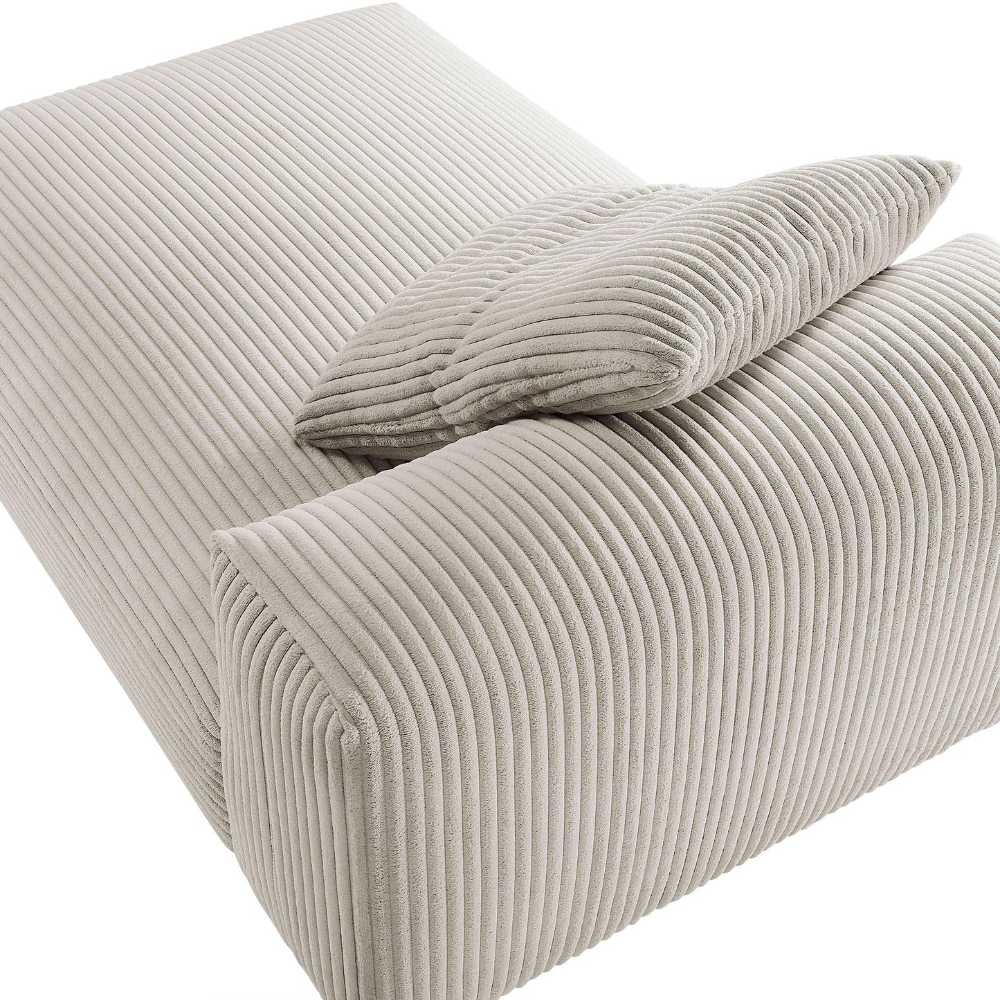 Solace Modular Corduroy Upholstered Armless Chaise Lounge by Modway FredCo