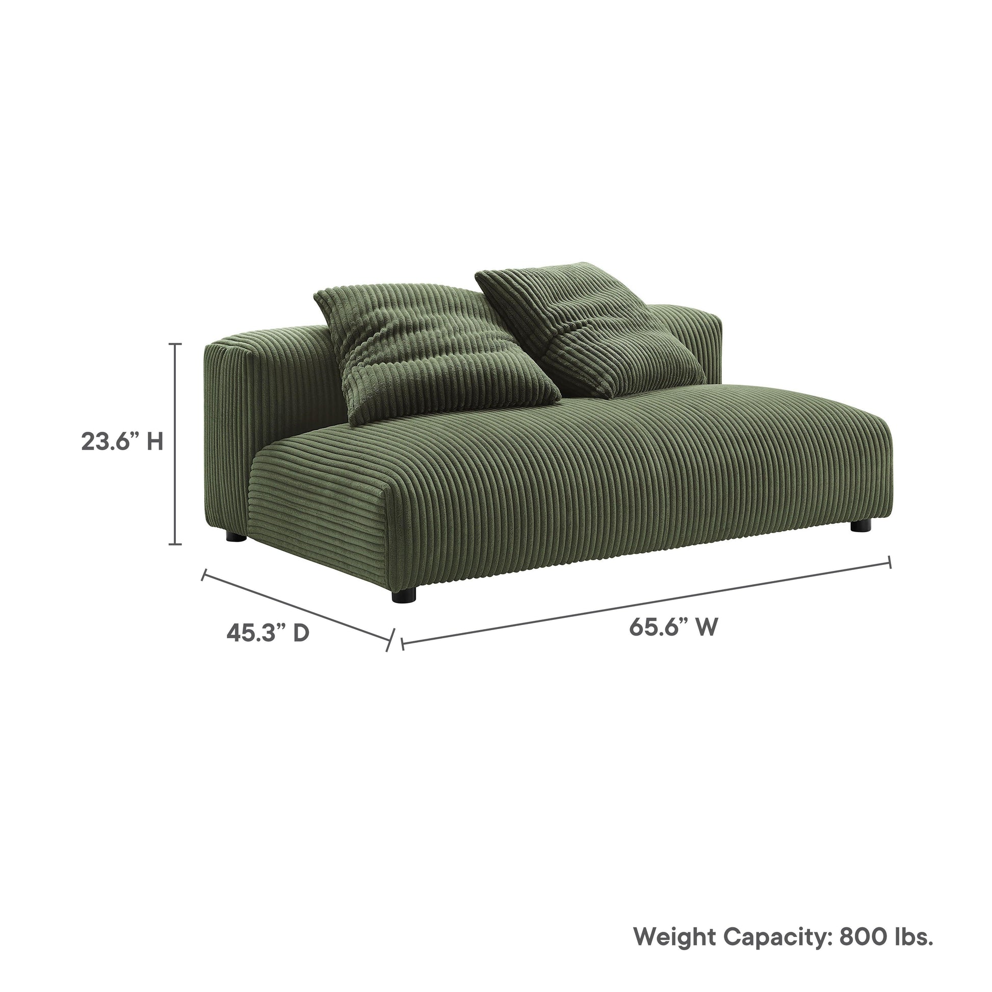 Solace Modular Corduroy Upholstered Armless Loveseat by Modway FredCo