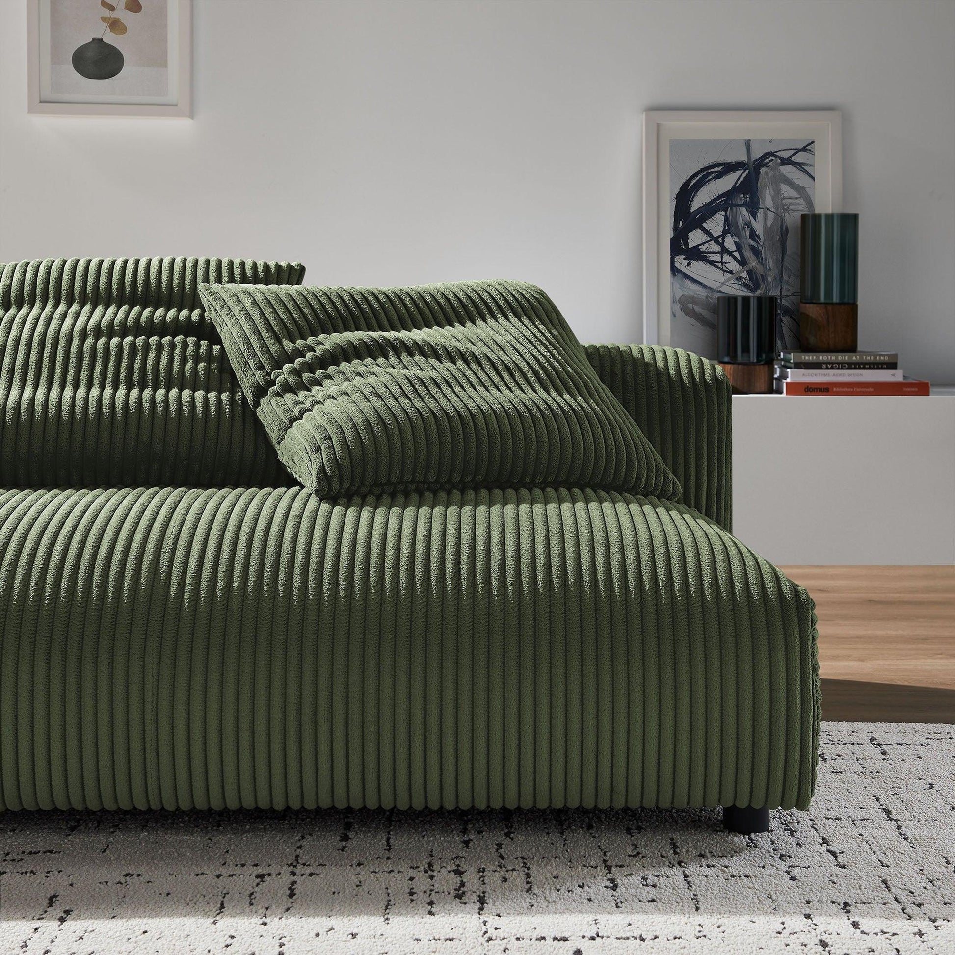 Solace Modular Corduroy Upholstered Armless Loveseat by Modway FredCo