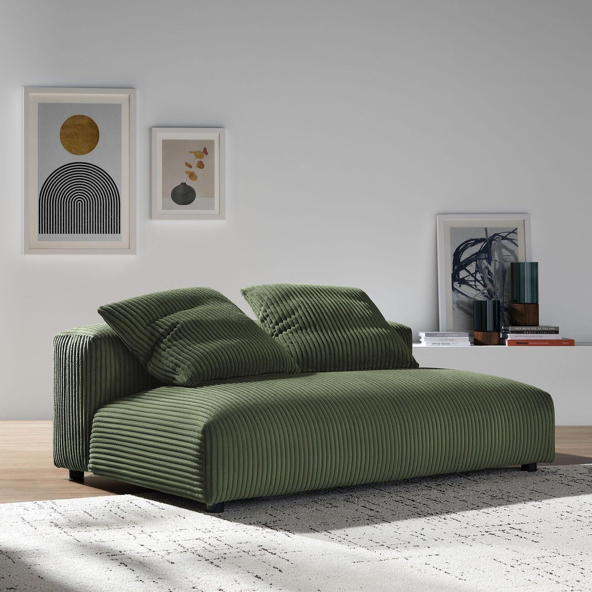Solace Modular Corduroy Upholstered Armless Loveseat by Modway FredCo