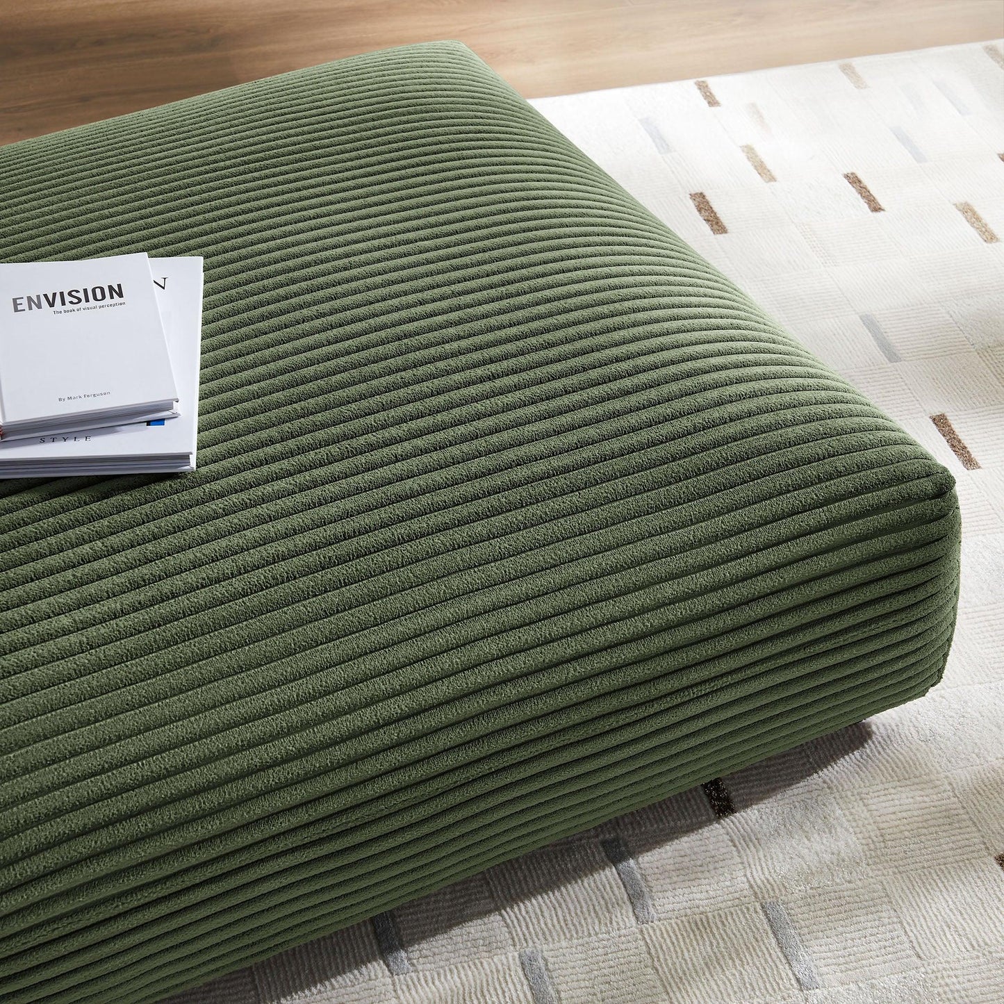 Solace Modular Corduroy Upholstered Ottoman by Modway FredCo