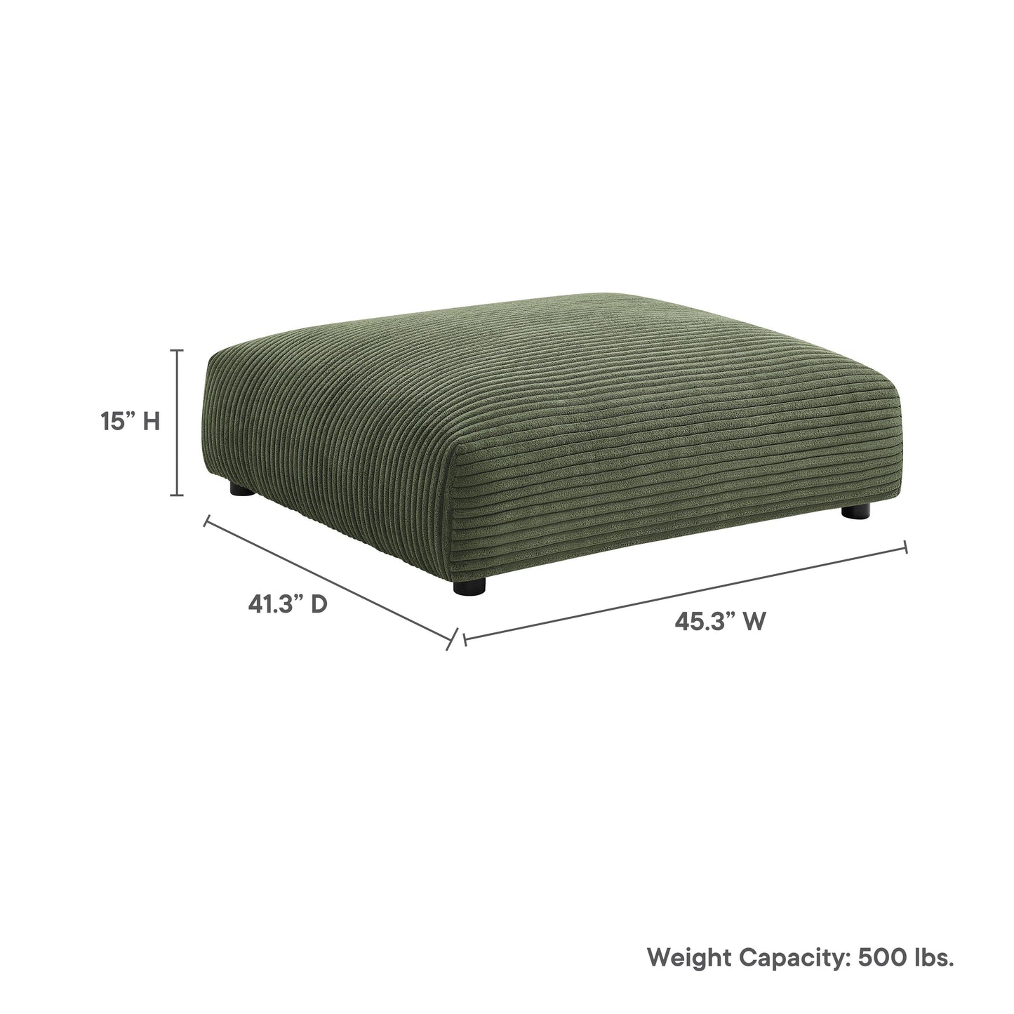 Solace Modular Corduroy Upholstered Ottoman by Modway FredCo