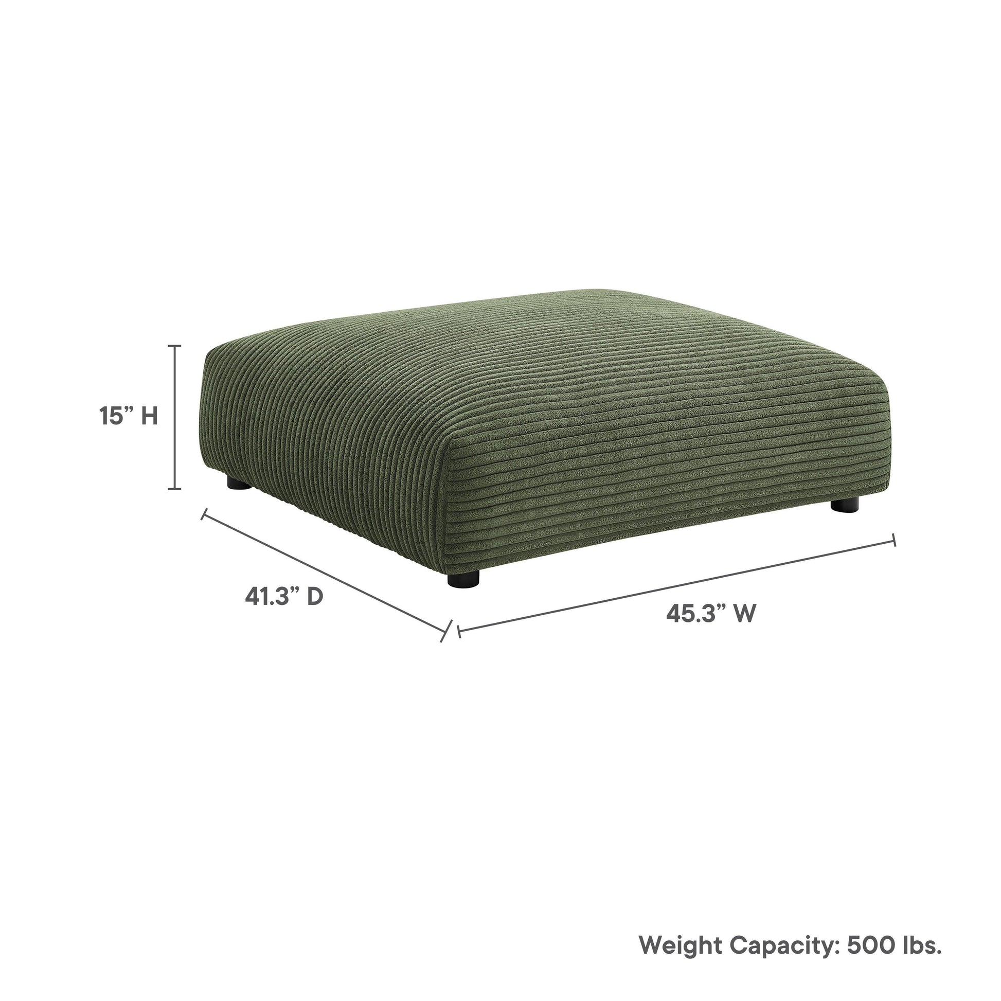 Solace Modular Corduroy Upholstered Ottoman by Modway FredCo