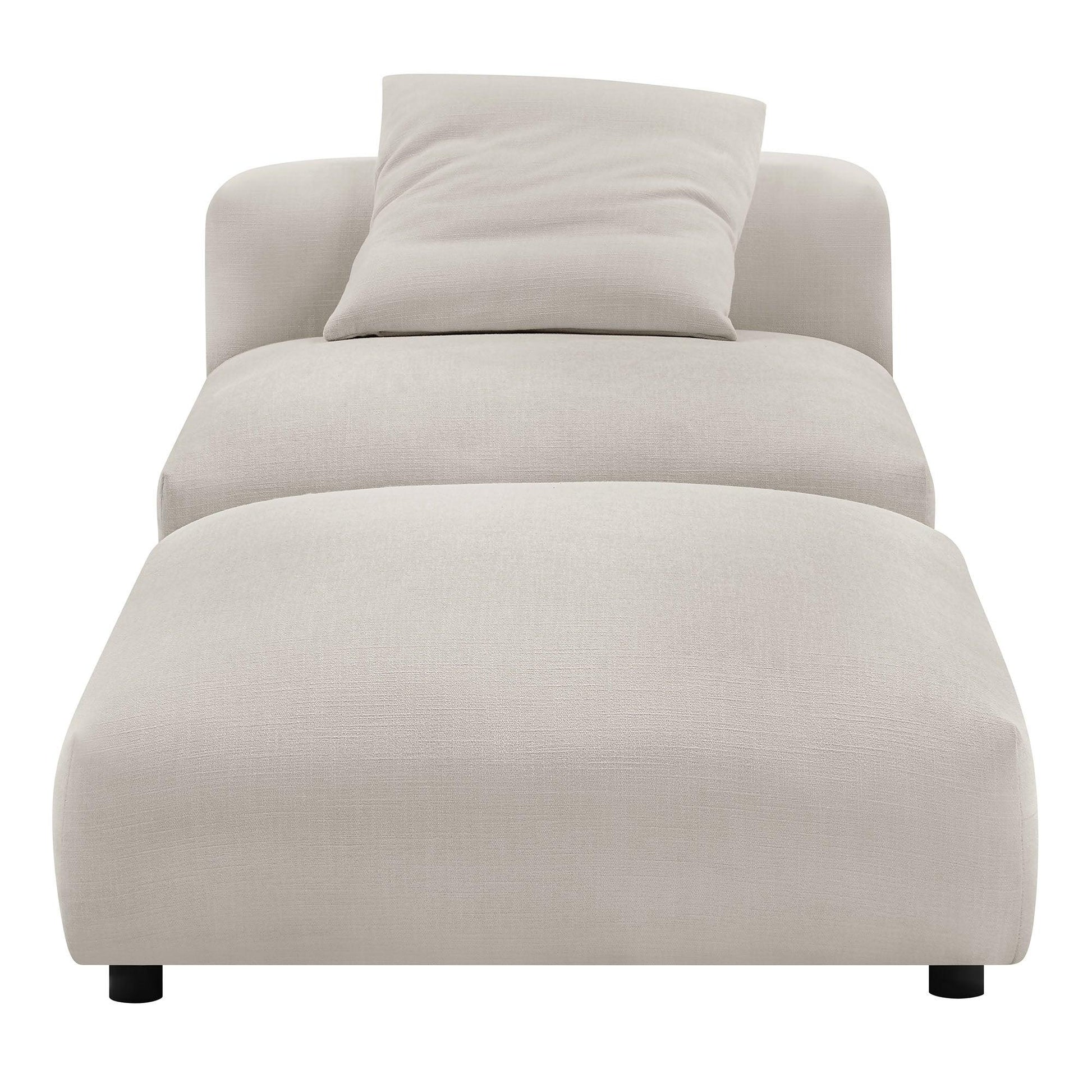 Solace Modular Upholstered Fabric Armless Chair and Ottoman Set by Modway FredCo