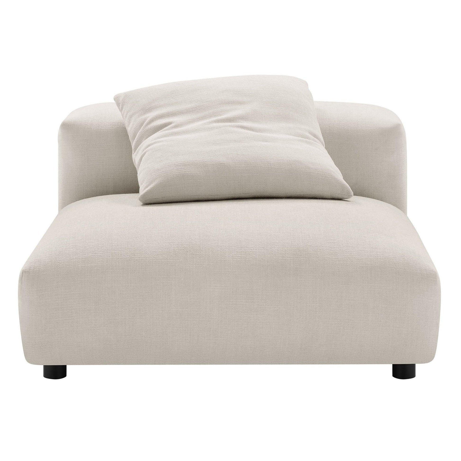 Solace Modular Upholstered Fabric Armless Chair and Ottoman Set by Modway FredCo