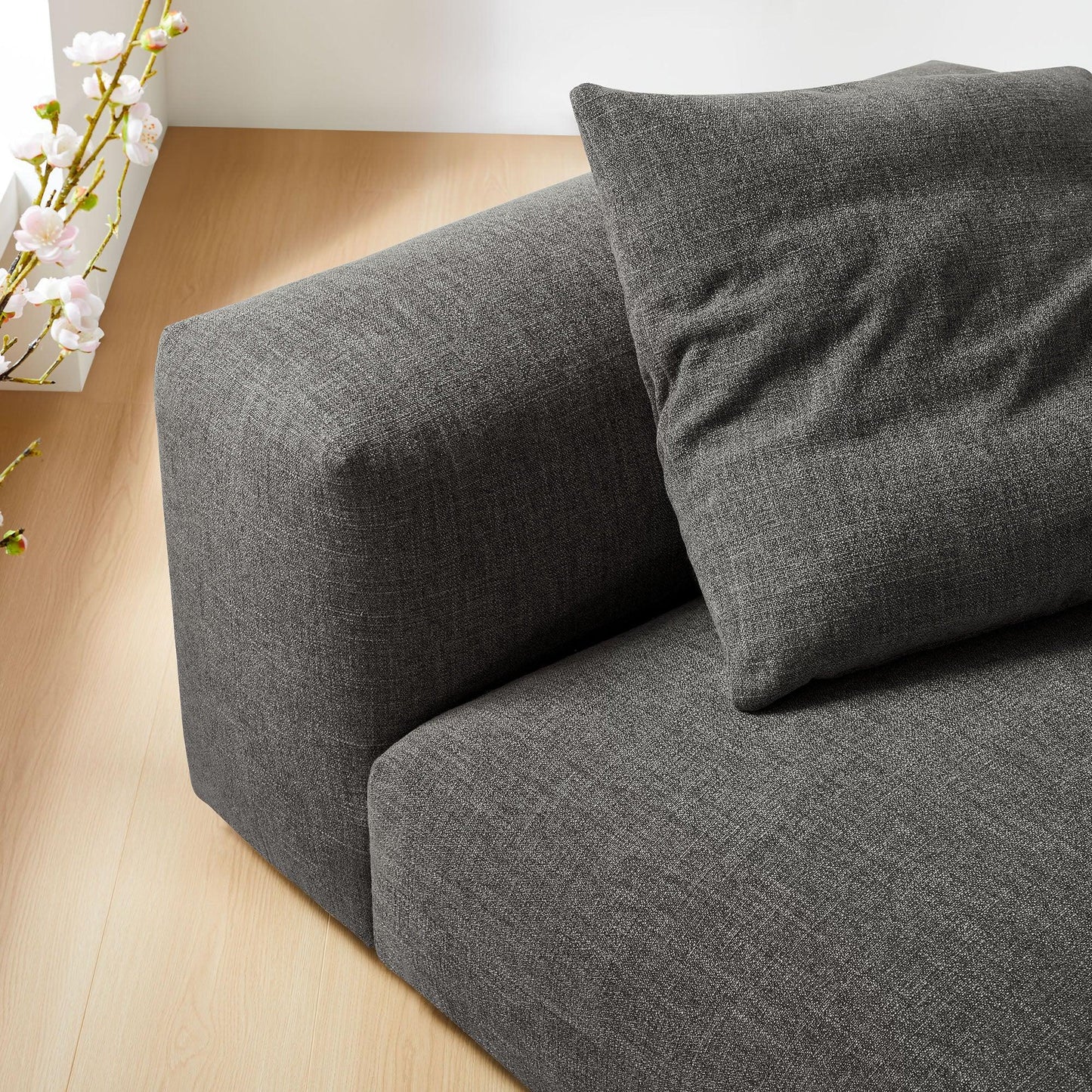 Solace Modular Upholstered Fabric Armless Chair by Modway FredCo