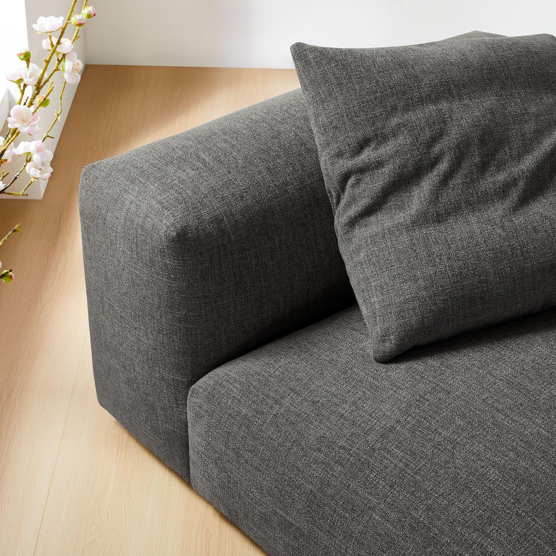 Solace Modular Upholstered Fabric Armless Chair by Modway FredCo