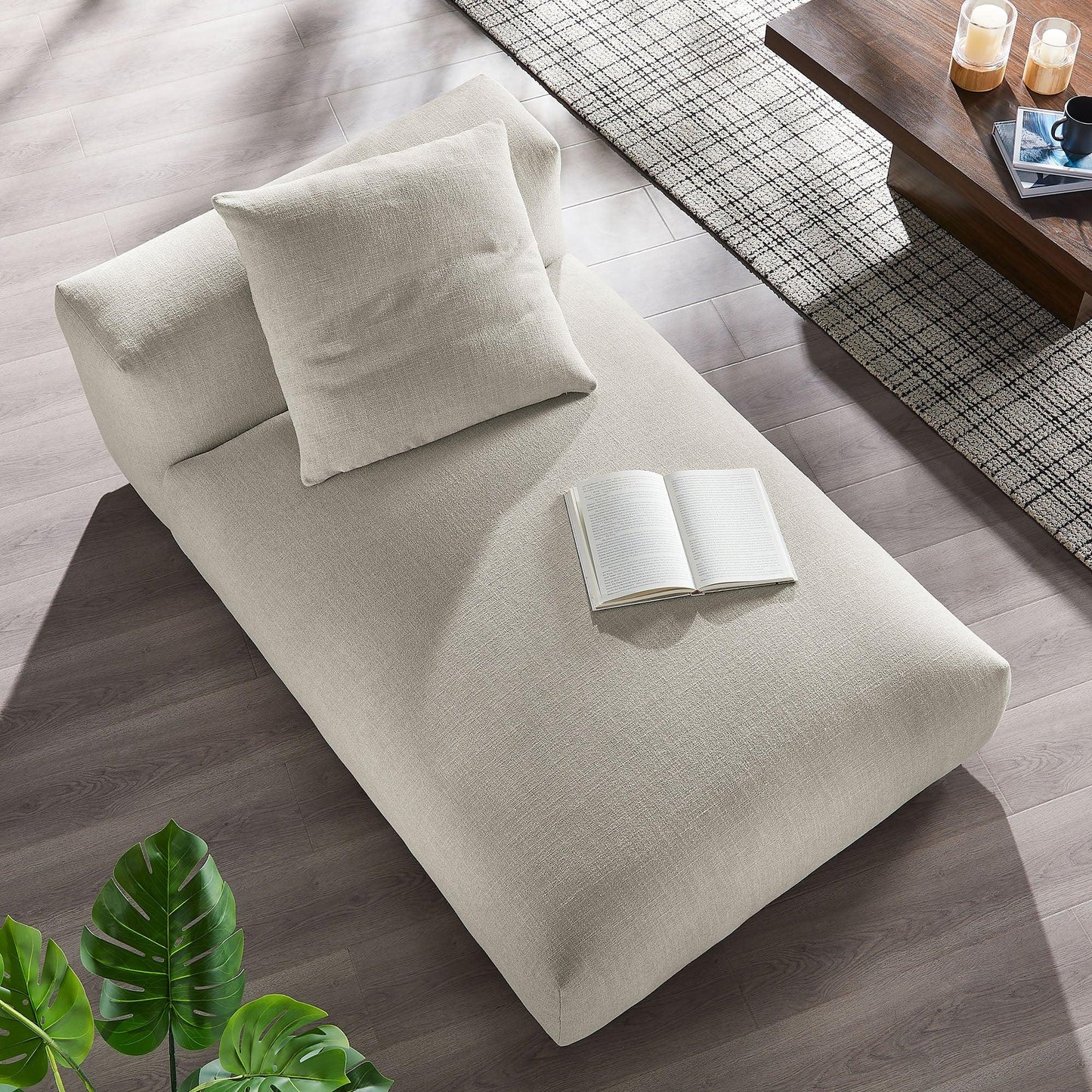 Solace Modular Upholstered Fabric Armless Chaise Lounge by Modway FredCo