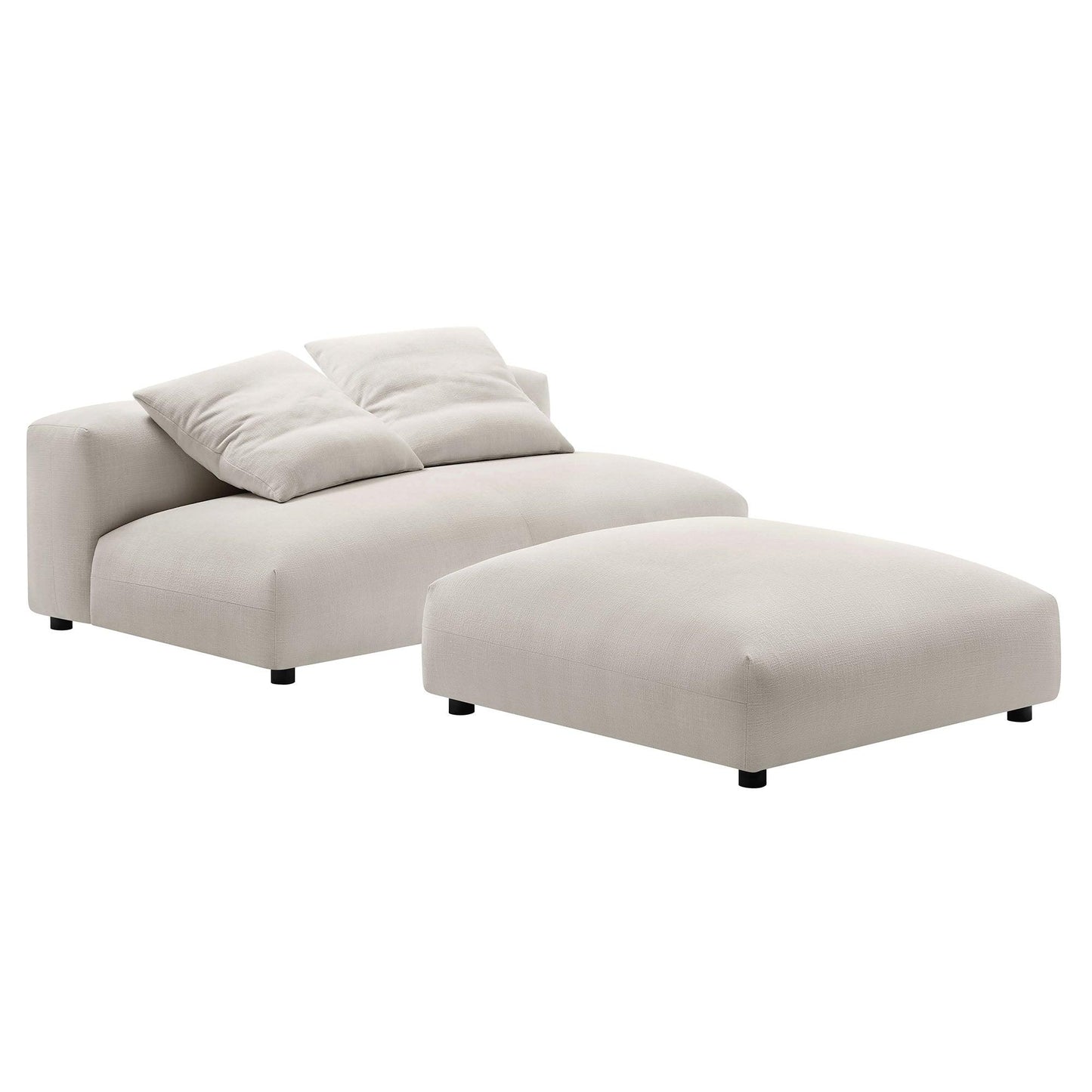 Solace Modular Upholstered Fabric Armless Loveseat and Ottoman Set by Modway FredCo