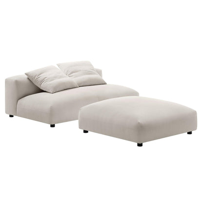 Solace Modular Upholstered Fabric Armless Loveseat and Ottoman Set by Modway FredCo